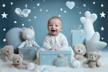 Welcome Baby Boy Abstract Background