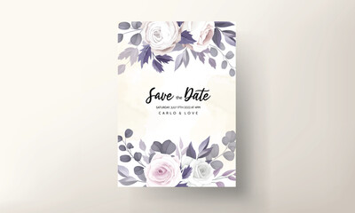 Beautiful hand drawing wedding invitation floral design