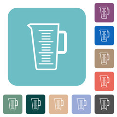 Measuring cup outline rounded square flat icons