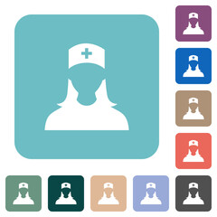 Nurse avatar rounded square flat icons