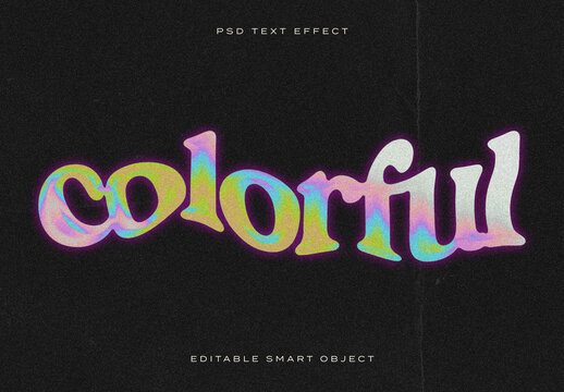 Wavy Colorful Text Effect Mockup