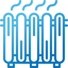 heater gradient line icon