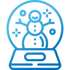 snow globe gradient line icon