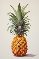 Pineapples are shown on a white background. beautiful big ball