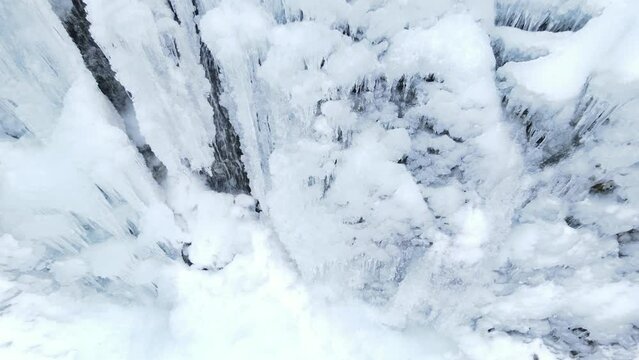 Detail of a frozen waterfall