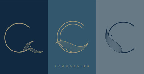 Logo C design luxury and background, Brand circle