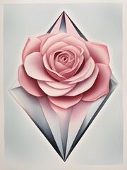 abstract rose flower on a white background
