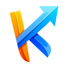 gradient style accounting k letter logo