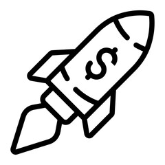 rocket line icon