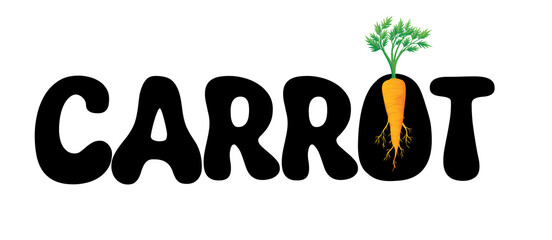 carrot word art and design PNG