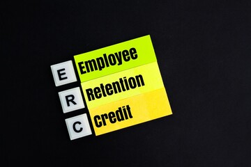 letters of the alphabet ERC or with the word Employee Retention Credit.