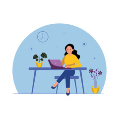 Flat design illustration landing page vector element