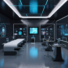 Fototapeta premium A futuristic classroom 