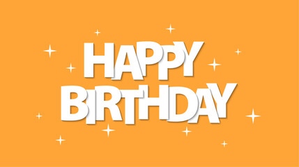 Happy birthday lettering text banner. Birthday lettering word element design. Vector illustration
