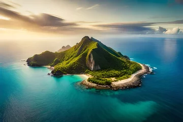 Poster Im Rahmen aerial view of paradise island © Pic Paradise