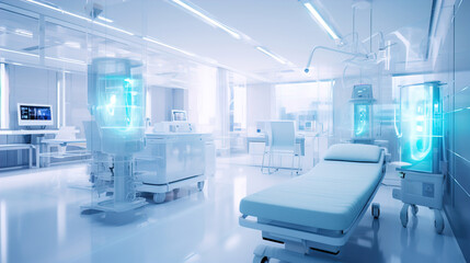 professional modern clinic, bright medical space with medical equipment and facilities healthcare concept background