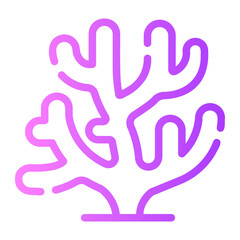 coral Line Gradient Icon