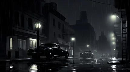  night city street under the rain.  © Clipart Collectors