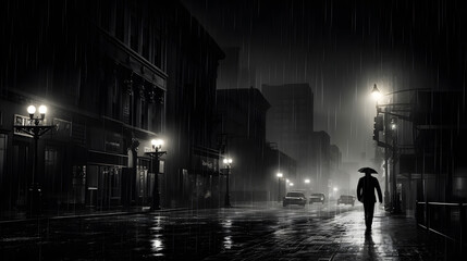 night city street under the rain.
 - obrazy, fototapety, plakaty