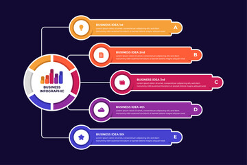 Flat business diagram infographic for corporate