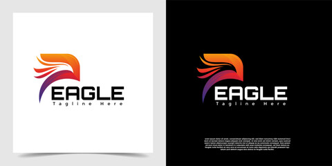 Strong Eagle and letter p creative logo vector