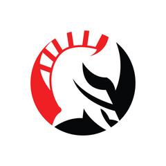 Spartan Logo Design, Vector VIking Guardian Fighter, Simple Greek Warrior Helmet