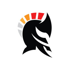 Spartan Logo Design, Vector VIking Guardian Fighter, Simple Greek Warrior Helmet