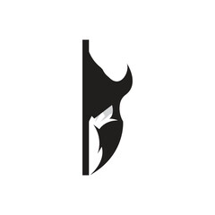 Fototapeta premium Spartan Logo Design, Vector VIking Guardian Fighter, Simple Greek Warrior Helmet
