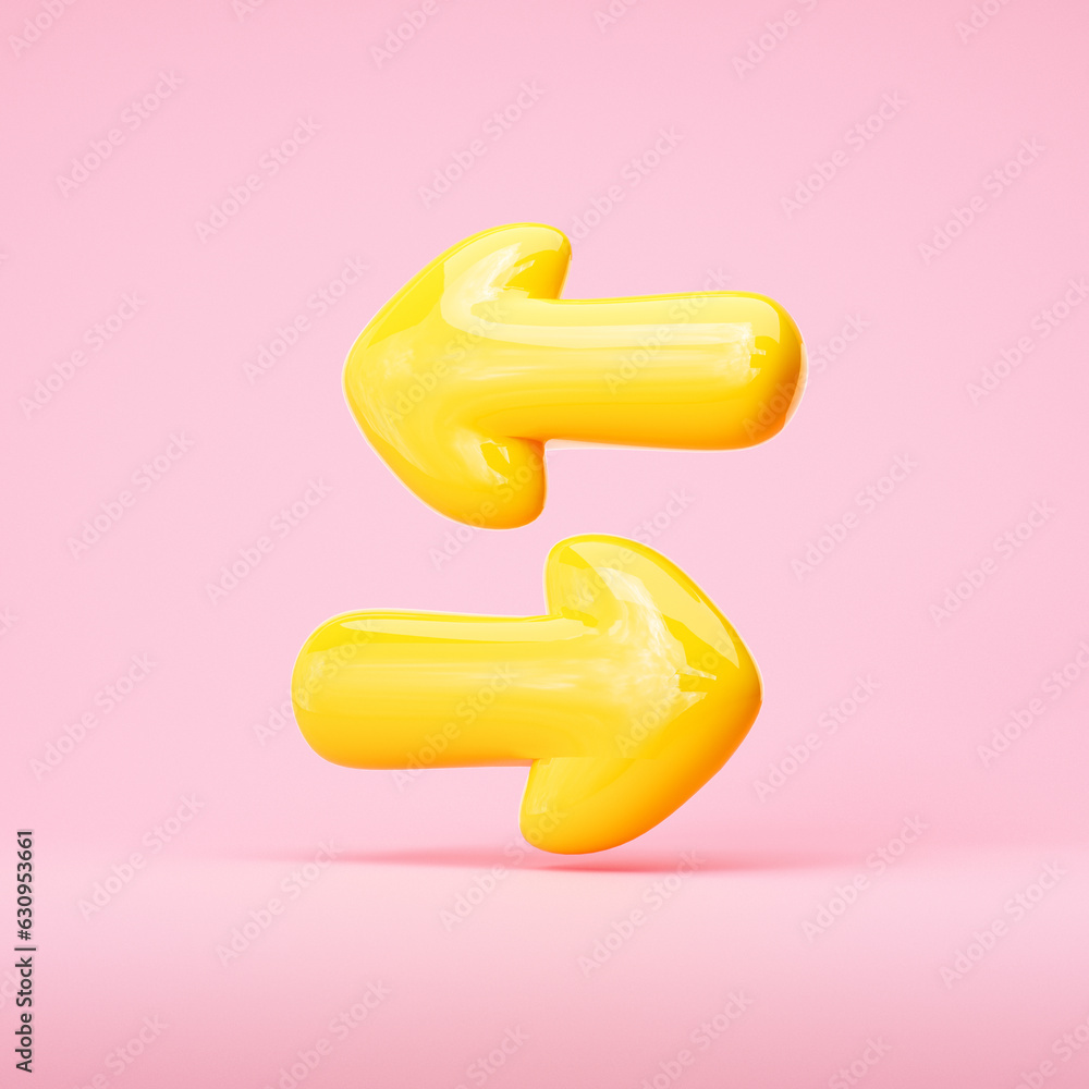 Poster Dynamic 3D Render Illustrations: Double Arrow Buttons for Modern Navigation