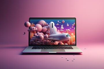 photo of laptop with cool wallpaper an ambiance