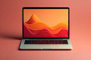 photo of laptop with cool wallpaper an ambiance