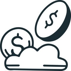 Fintech Icon Illustration with Hand drawn style