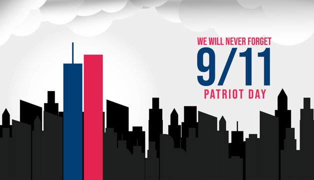 vector 9 11 patriot day background illustration in flat style