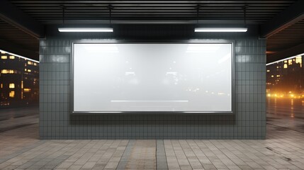 Underground billboard frame Mockup. Generative AI