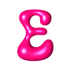 E liquid pink 3D alphabet y2k style