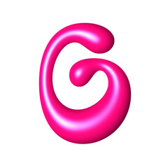 G liquid pink 3D alphabet y2k style