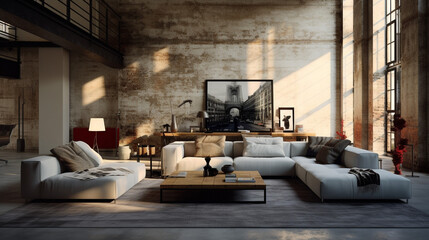 living room interior. Generative Ai content