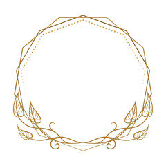 Vector round floral frame with ivy leaves decoration