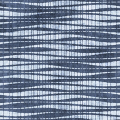 Fabric seamless texture with indigo waves pattern, grunge background, boho style pattern, ethnic, 3d illustration - 630961601