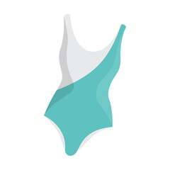 Blue swimsuit for women vector illustration. Cartoon drawing of swimming suit for females, clothes for beach isolated on white background. Summer, fashion, vacation concept