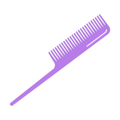 Purple comb or hairbrush vector illustration. Cartoon drawing of brush for hair, hairdresser equipment isolated on white background. Beauty, accessories, fashion concept