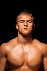 Fitness male model in studio