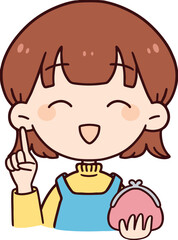 財布を持った笑顔の主婦