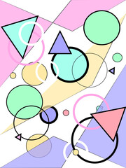 Fun Pastel Vector Geometric Abstract Shapes Patterns - 5