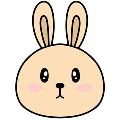 super cute rabbit face cartoon element picture
