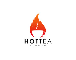 Hot Tea Cup Logo Icon