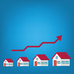 Housing price rising up. Real estate or house price rising. 
