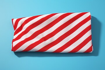 Fototapeta premium Red And White Beach Towel On An Isolated Background, Generative AI