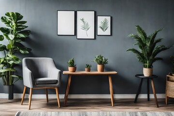 modern living room with furniture. AI-Generated