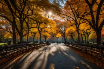 autumn in the park. AI-Generated